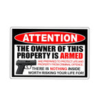 Armed Owner Warning Decal