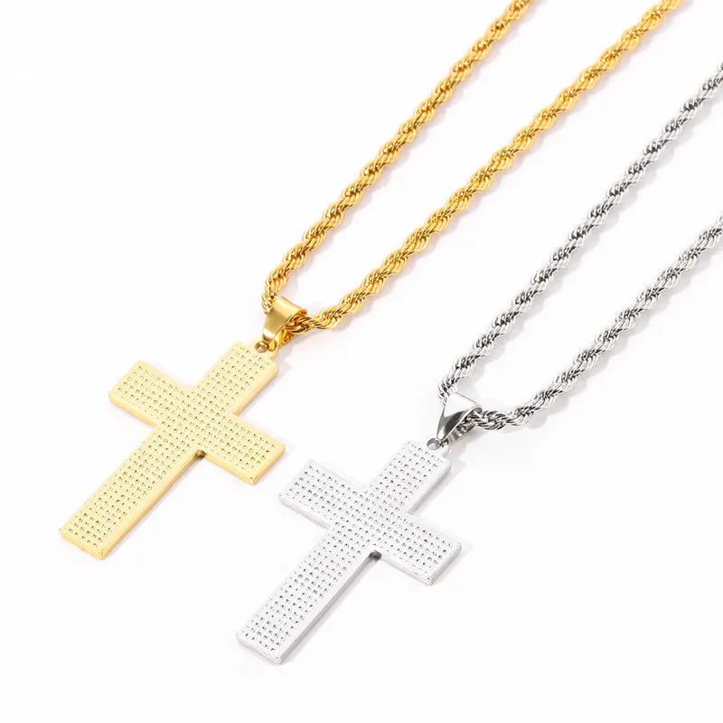 American Flag Cross Pendant Necklace
