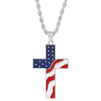 American Flag Cross Pendant Necklace
