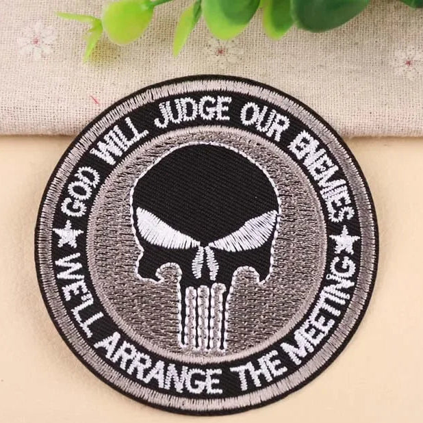Don't Tread On Me Skull Iron-On Patch