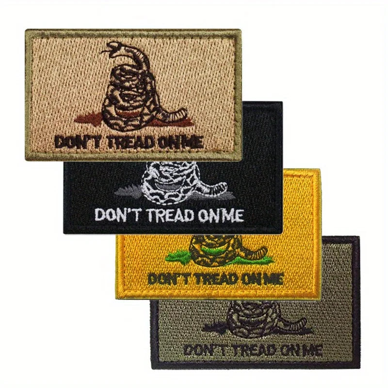 "Don't Tread On Me" Tactical Embroidered Velcros Patch Hook & Loop Fastener- Military Morale Badge for Molle Backpack