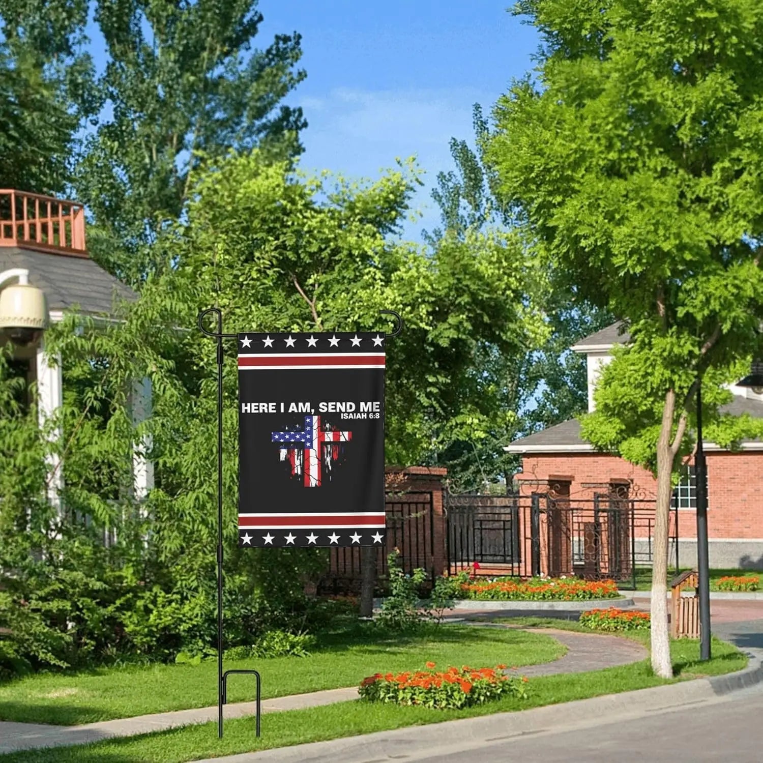Here I Am Send Me Garden Flag