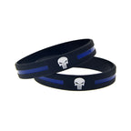 Thin Blue Line Silicone Wristband