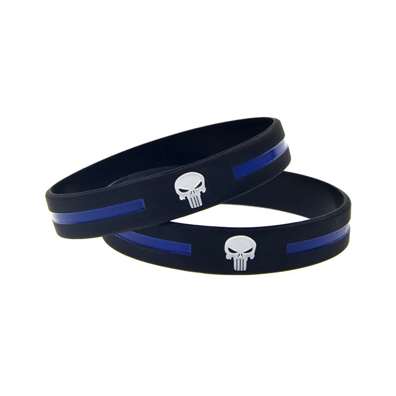 Thin Blue Line Silicone Wristband