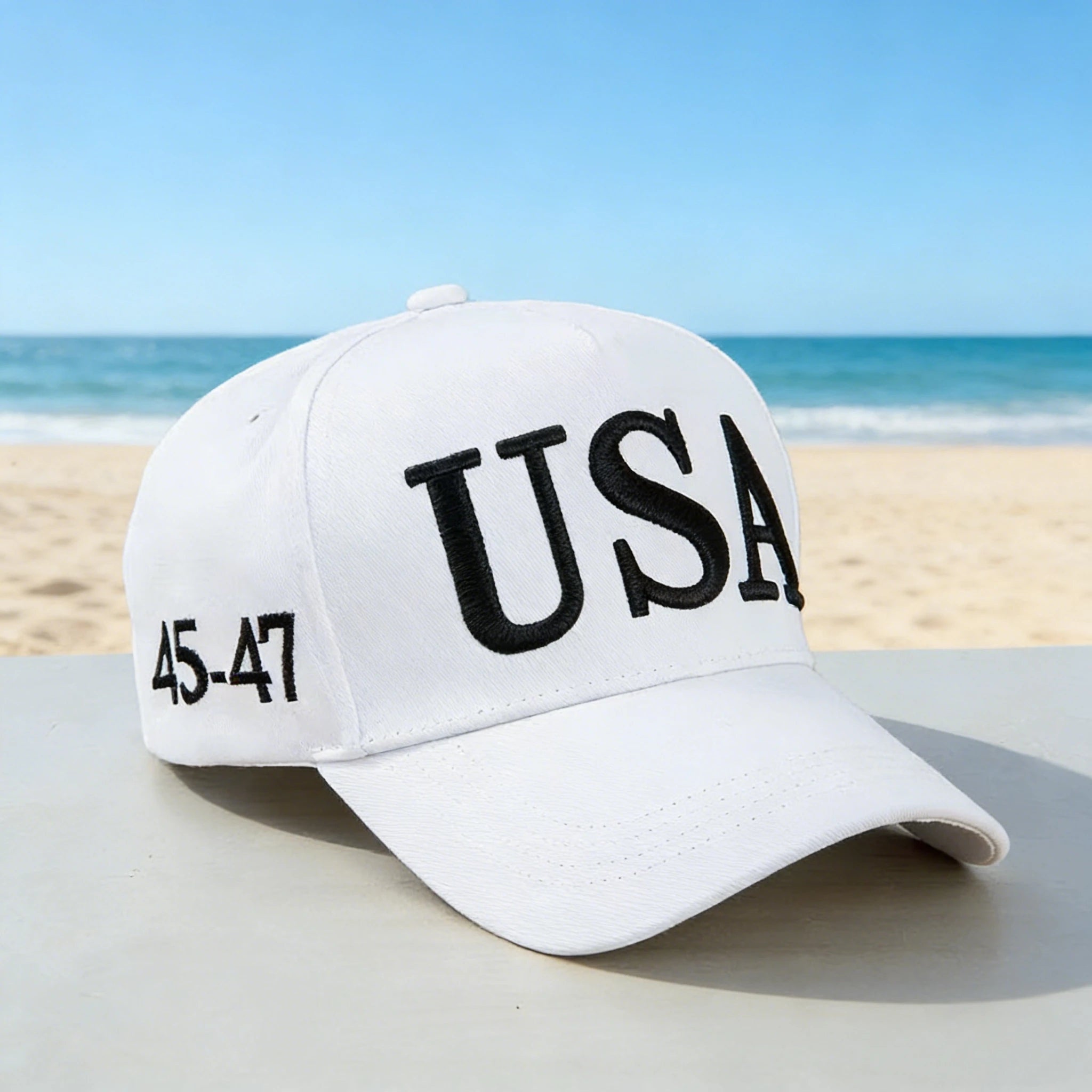 45-47 White Patriot Hat