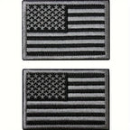 USA Flag Embroidered Patch Set