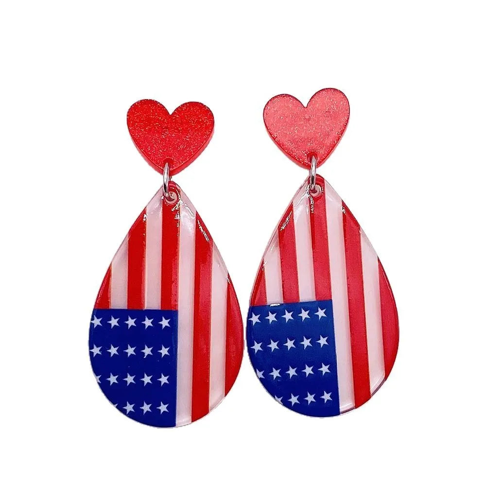 American Flag Patriotic Earrings