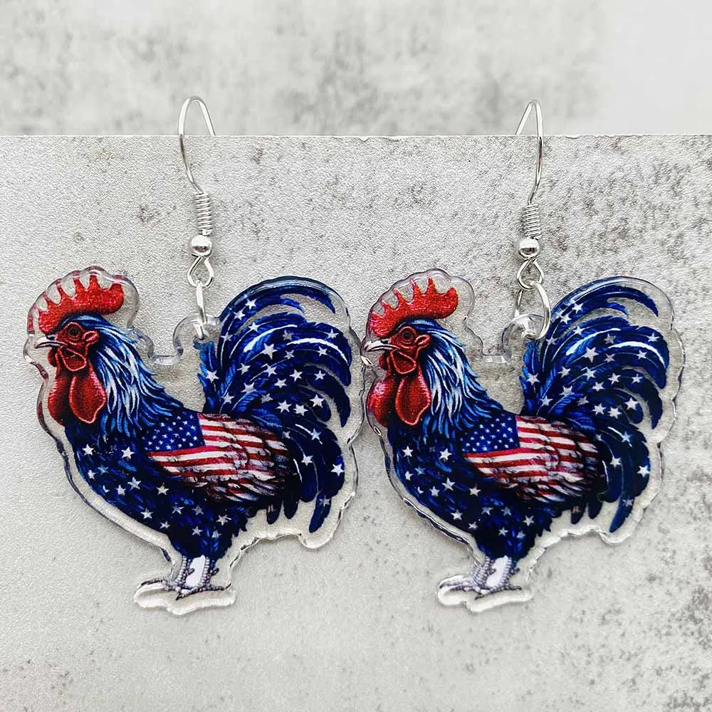 American Flag Patriotic Earrings