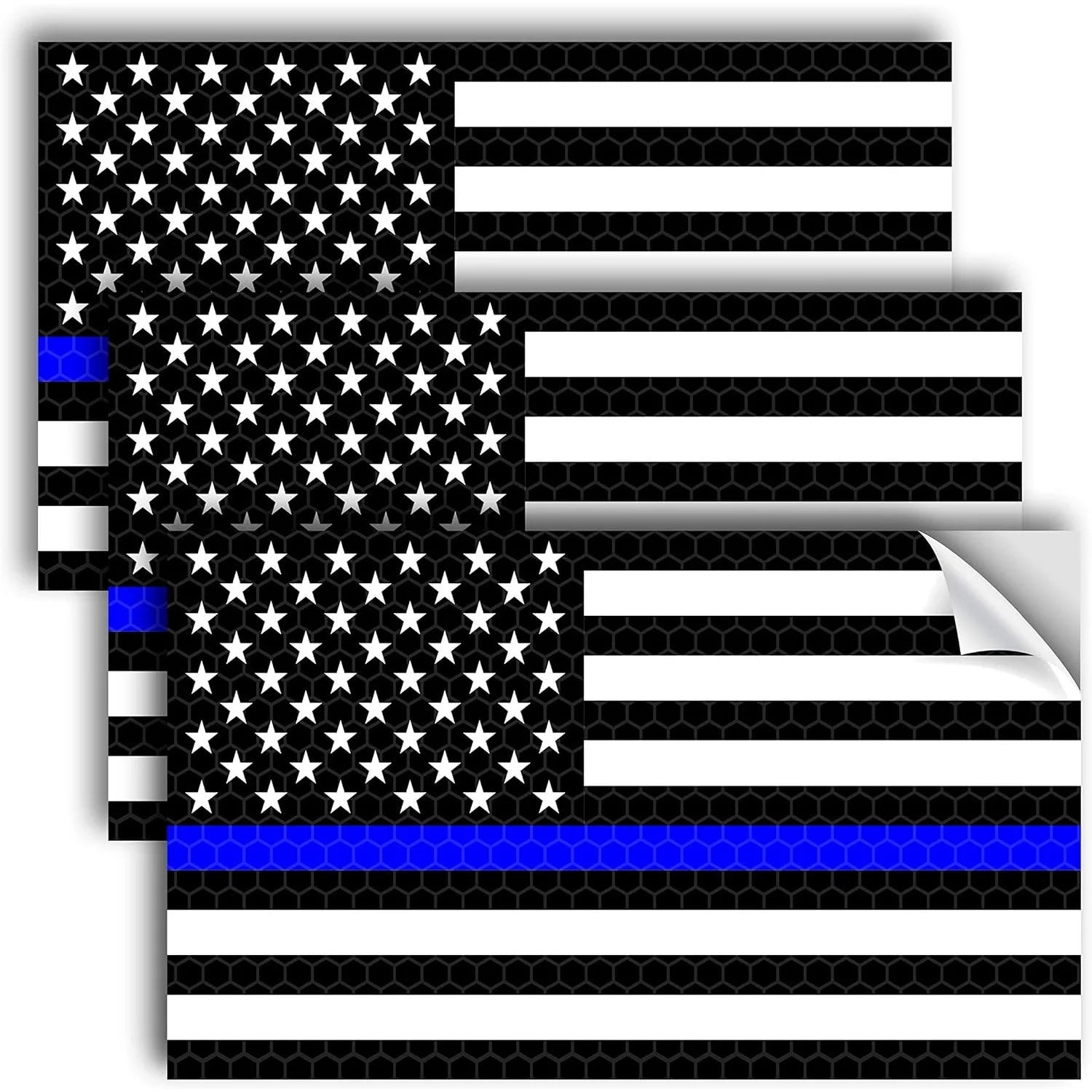 Thin Blue Line Reflective Decal Set