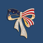 American Flag Bow Brooch Pin