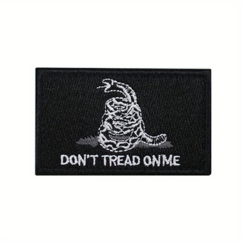 "Don't Tread On Me" Tactical Embroidered Velcros Patch Hook & Loop Fastener- Military Morale Badge for Molle Backpack