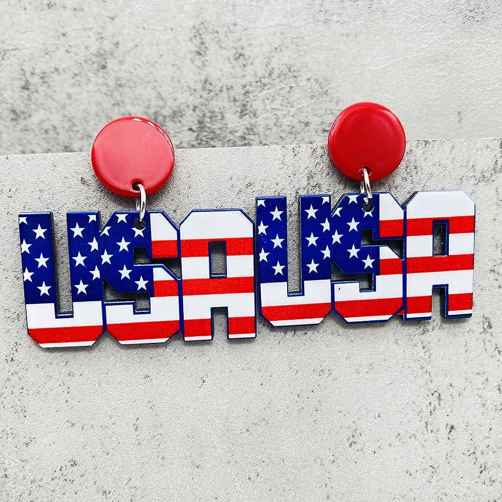 American Flag Patriotic Earrings