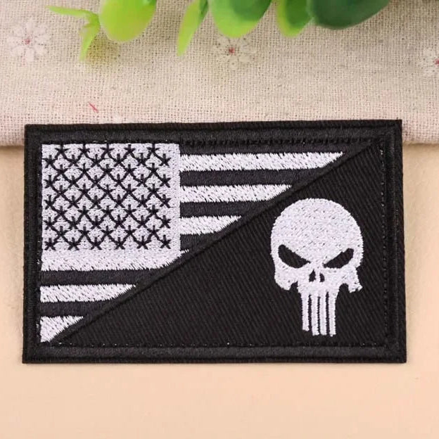 Don't Tread On Me Skull Iron-On Patch