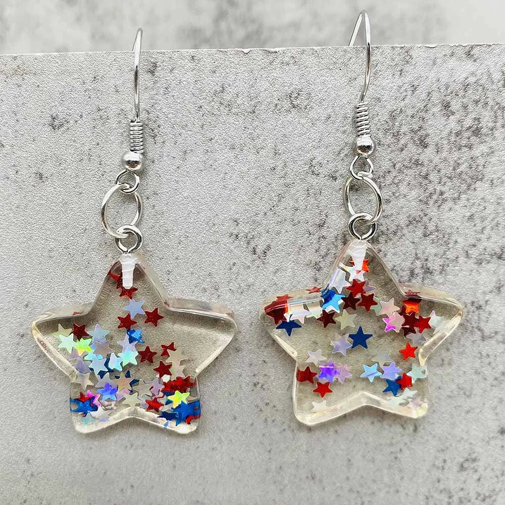 American Flag Patriotic Earrings