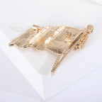 Waving USA Flag Enamel Brooch
