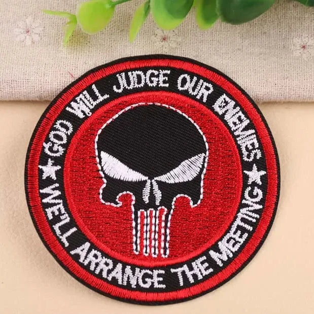 Don't Tread On Me Skull Iron-On Patch