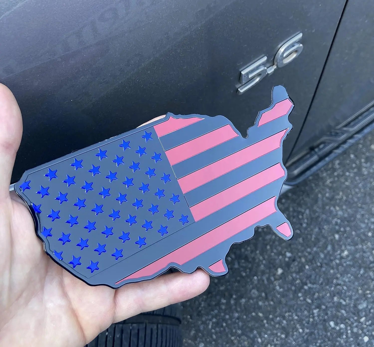 USA Black Flag Map Emblem