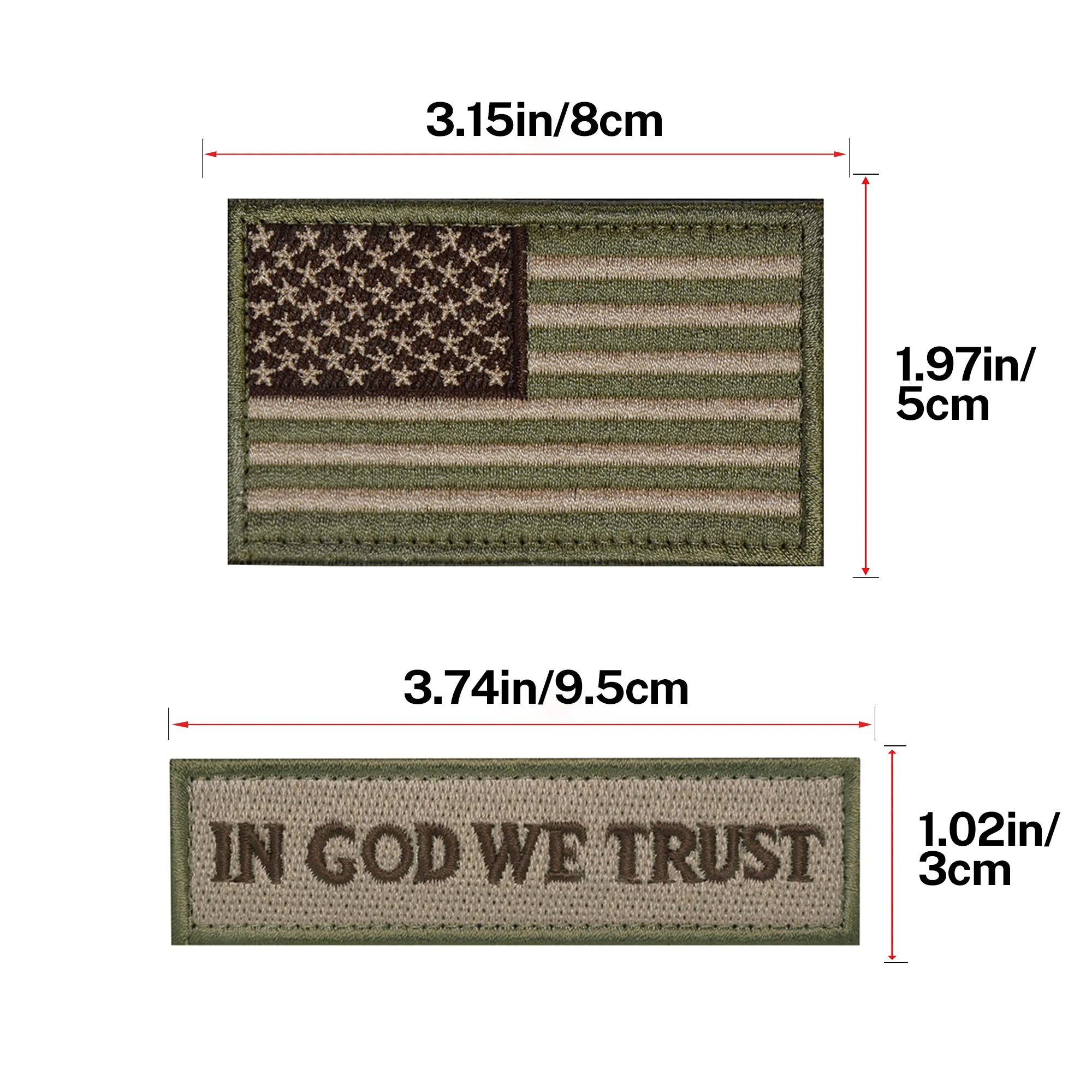 In God We Trust Flag Patch Set
