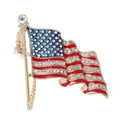 Waving USA Flag Enamel Brooch