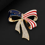 American Flag Bow Brooch Pin
