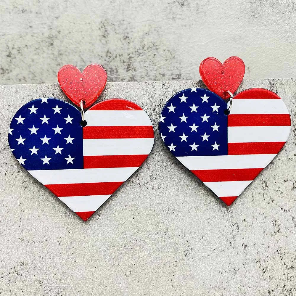 American Flag Patriotic Earrings