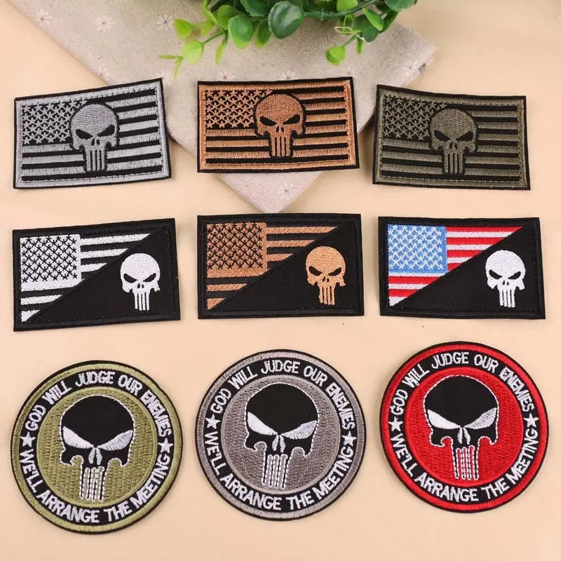 Don't Tread On Me Skull Iron-On Patch