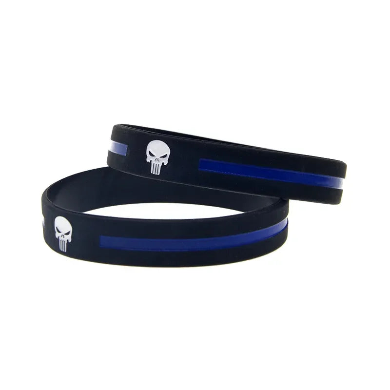 Thin Blue Line Silicone Wristband