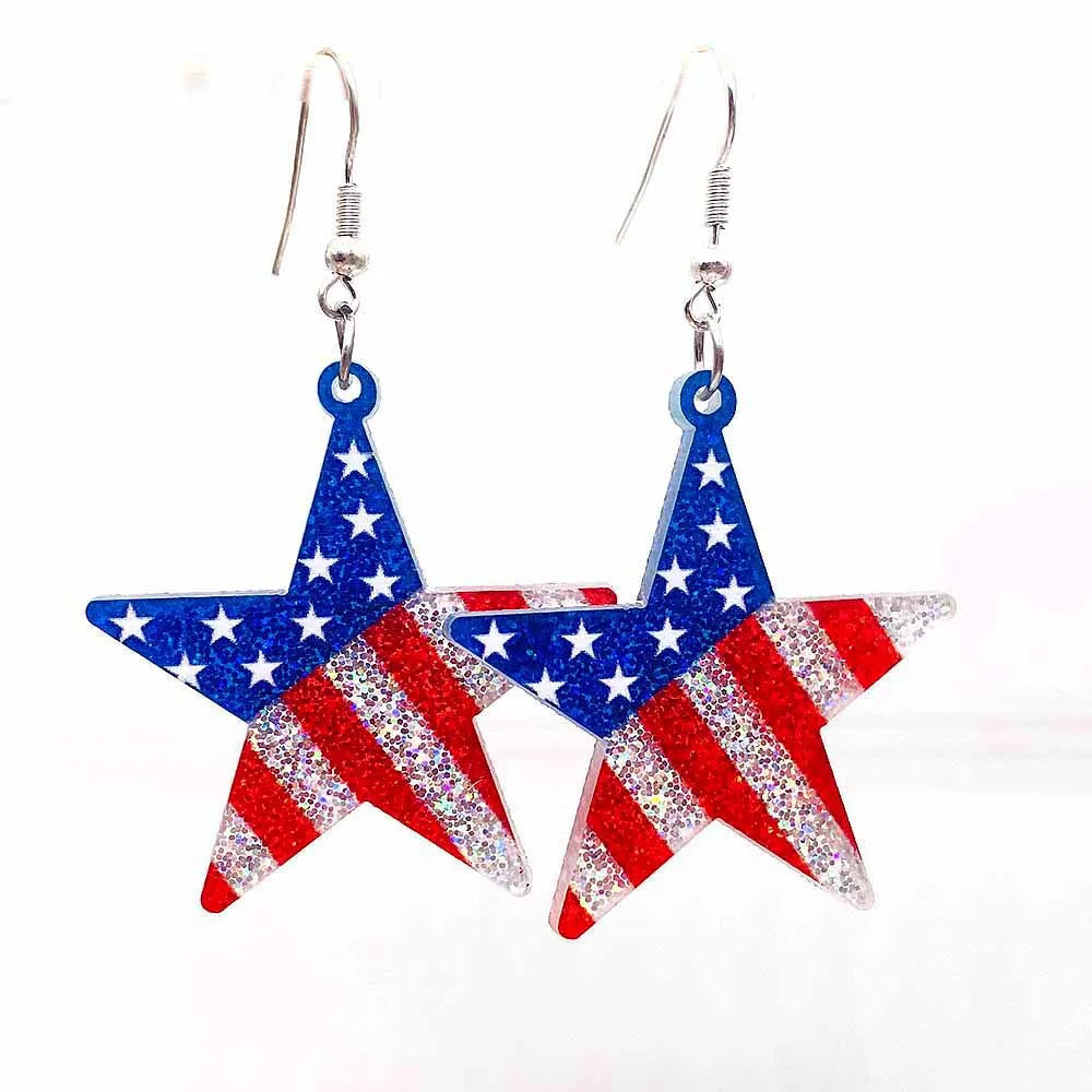 American Flag Patriotic Earrings