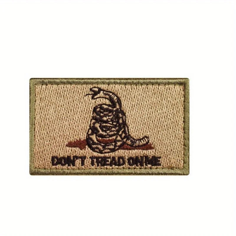 "Don't Tread On Me" Tactical Embroidered Velcros Patch Hook & Loop Fastener- Military Morale Badge for Molle Backpack