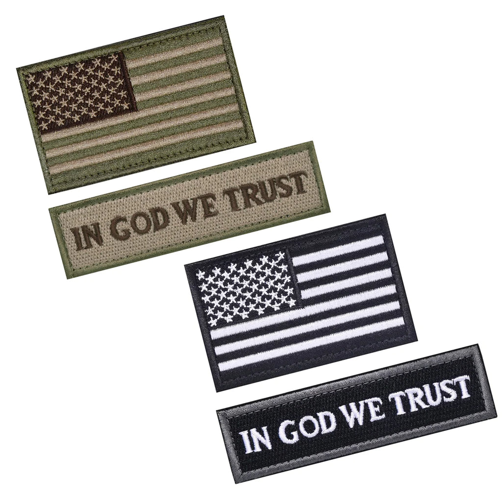 In God We Trust Flag Patch Set