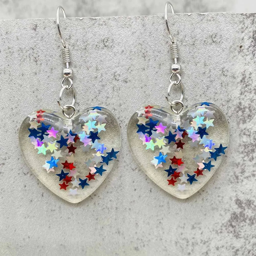 American Flag Patriotic Earrings