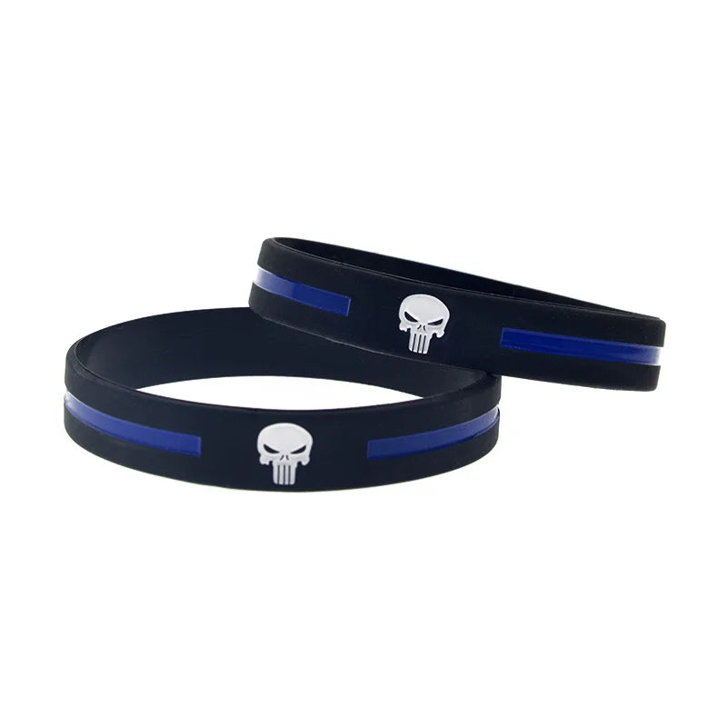 Thin Blue Line Silicone Wristband