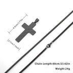 USA Flag Cross Steel Necklace
