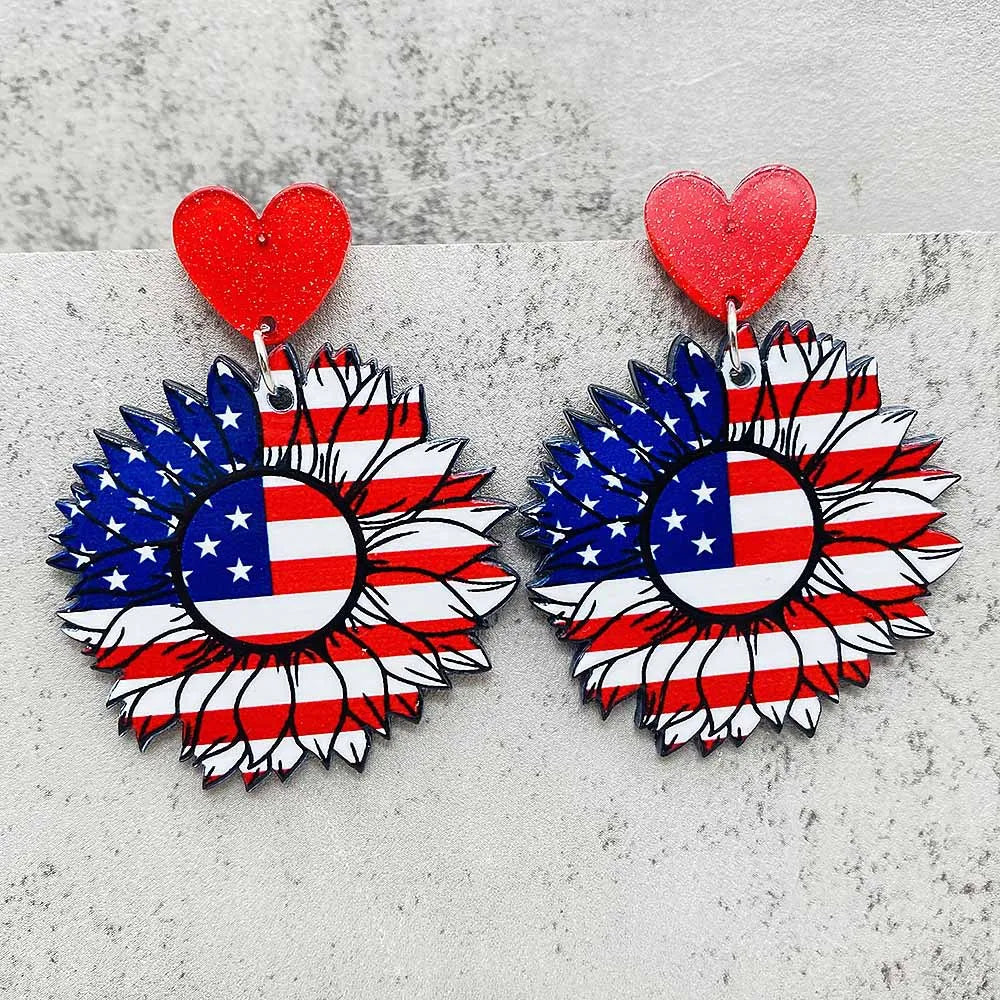 American Flag Patriotic Earrings