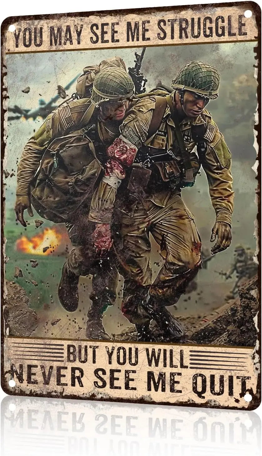 US Army Veteran Retro Tin Sign