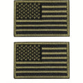 USA Flag Embroidered Patch Set