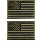 USA Flag Embroidered Patch Set