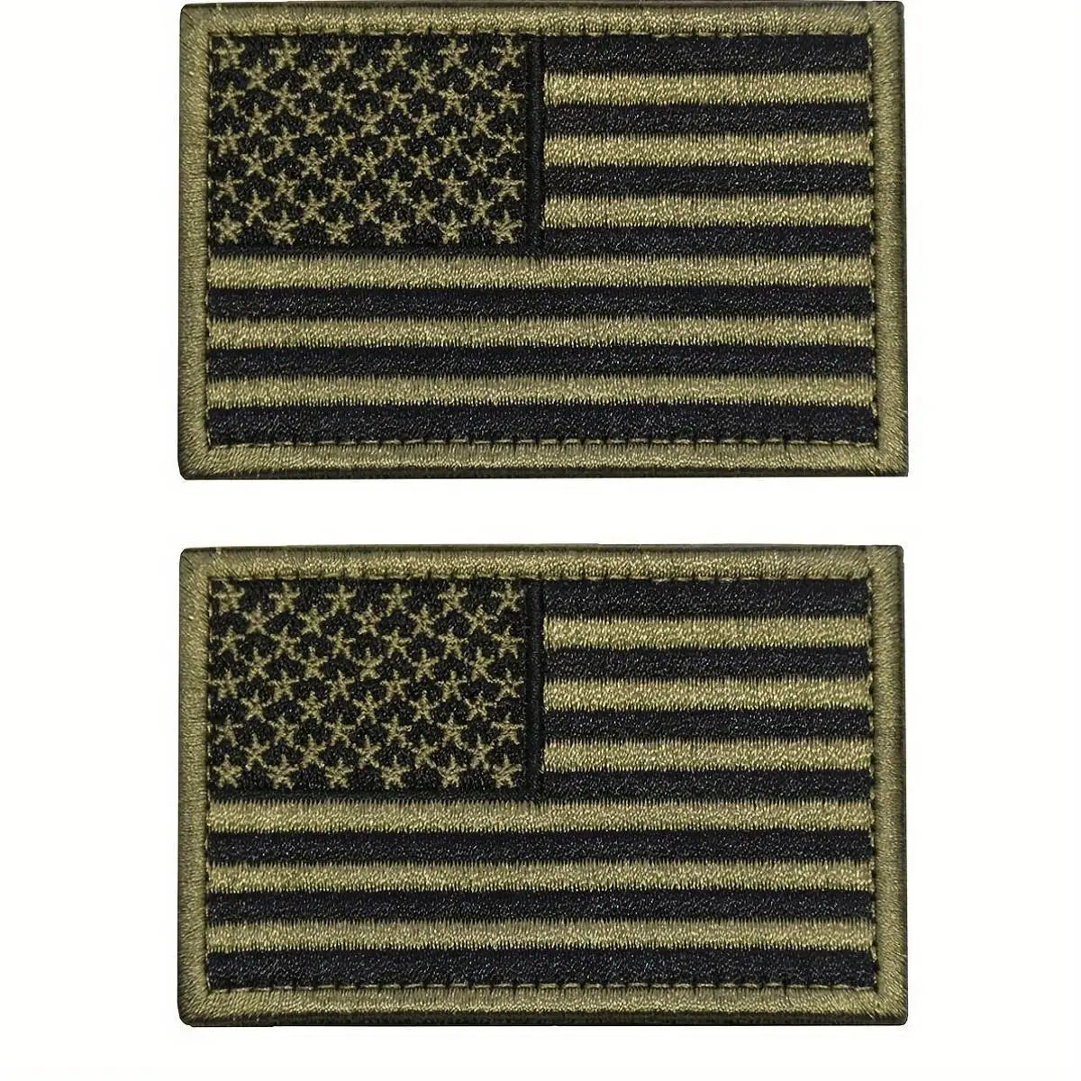 USA Flag Embroidered Patch Set