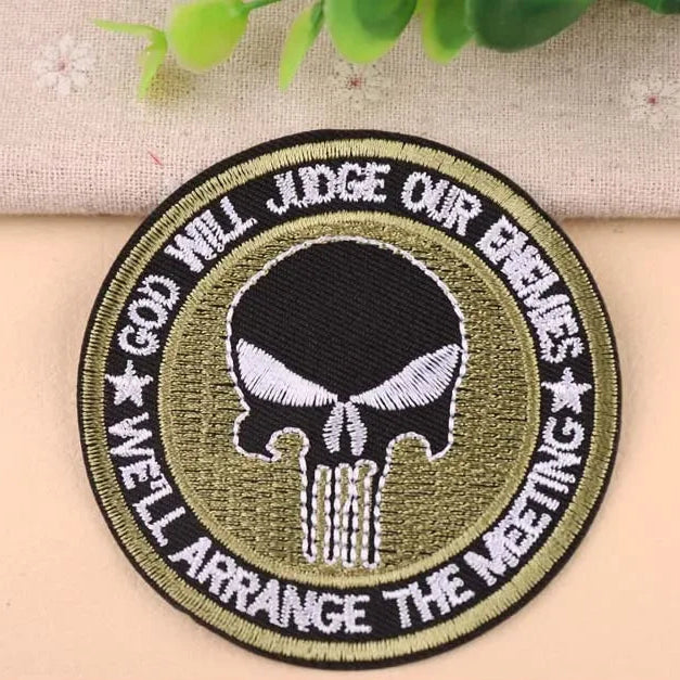 Don't Tread On Me Skull Iron-On Patch