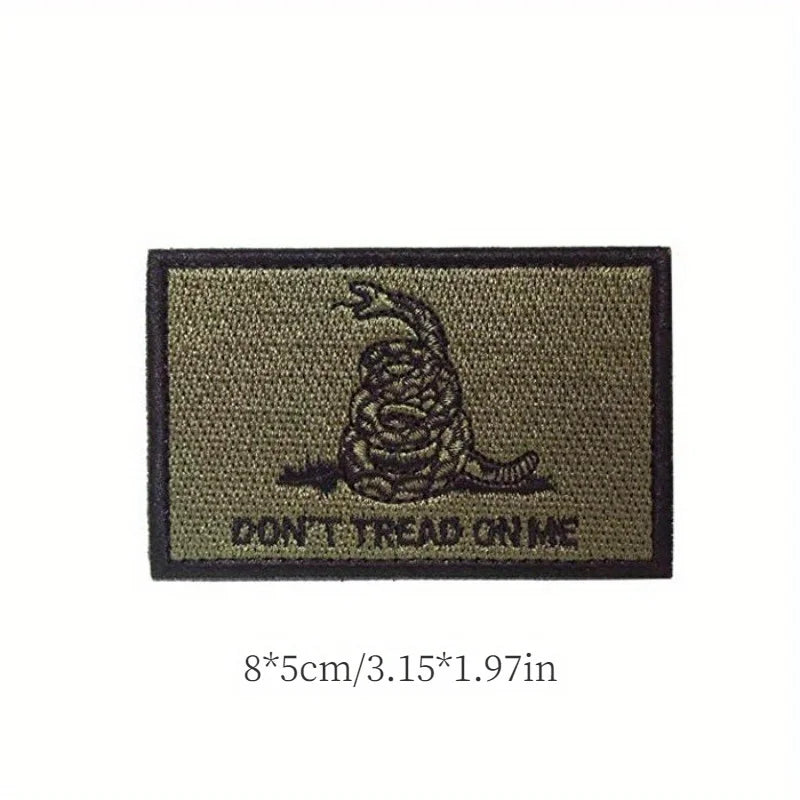 "Don't Tread On Me" Tactical Embroidered Velcros Patch Hook & Loop Fastener- Military Morale Badge for Molle Backpack