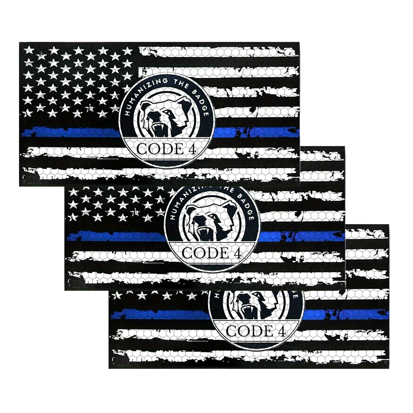 Thin Blue Line Reflective Decal Set