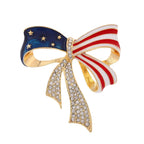 American Flag Bow Brooch Pin