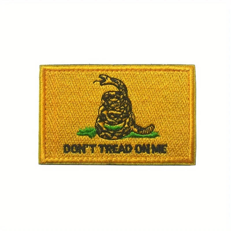 "Don't Tread On Me" Tactical Embroidered Velcros Patch Hook & Loop Fastener- Military Morale Badge for Molle Backpack