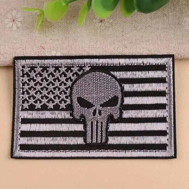 Don't Tread On Me Skull Iron-On Patch