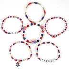 Patriotic USA Bead Bracelet Set