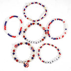 Patriotic USA Bead Bracelet Set