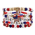 Patriotic USA Bead Bracelet Set
