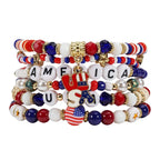 Patriotic USA Bead Bracelet Set