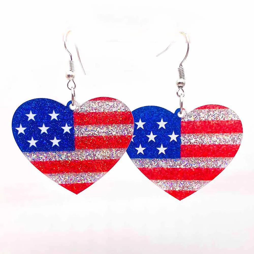 American Flag Patriotic Earrings