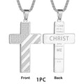 USA Flag Cross Steel Necklace